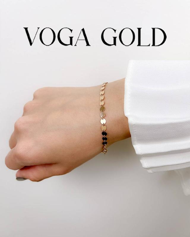دستبند زنانه طلا ۱۸ عیار پولکی دایره VoGa GOLD