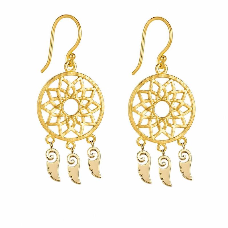 گوشواره زنانه طلا ۱۸ عیار مدل دریم کچر اپال گلدگالری
