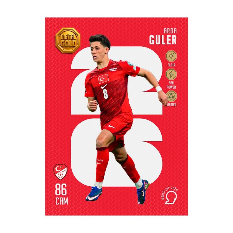 کارت فوتبالی طلا سوت گولر GULER طرح 2026 با 10 سوت طلای 18 عیار دیجیتال کد SO10136026