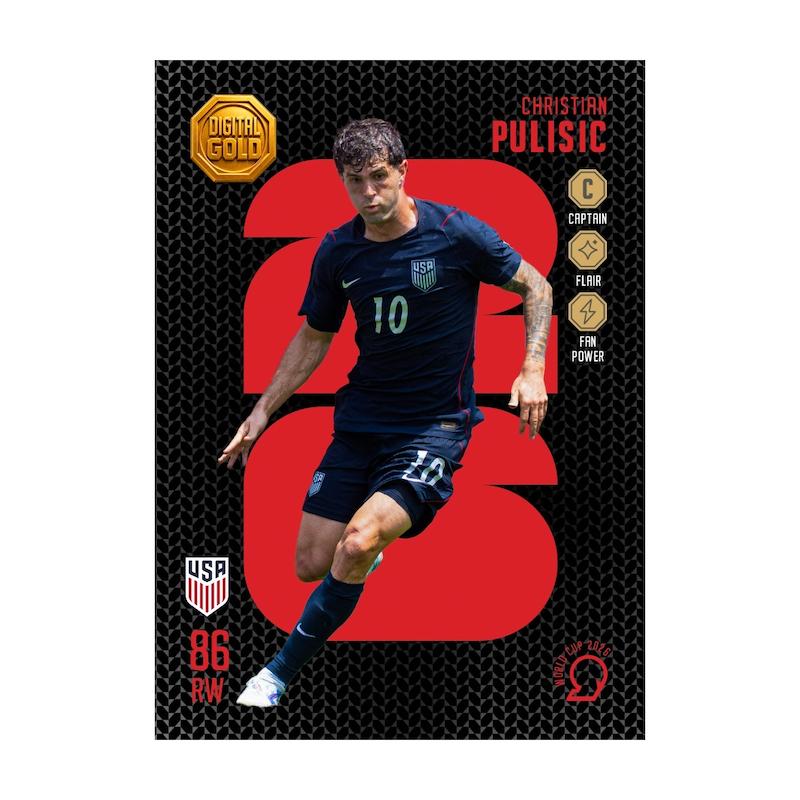 کارت فوتبالی طلا سوت پولیشیچ PULISIC طرح 2026 با 10 سوت طلای 18 عیار دیجیتال کد SO10139026