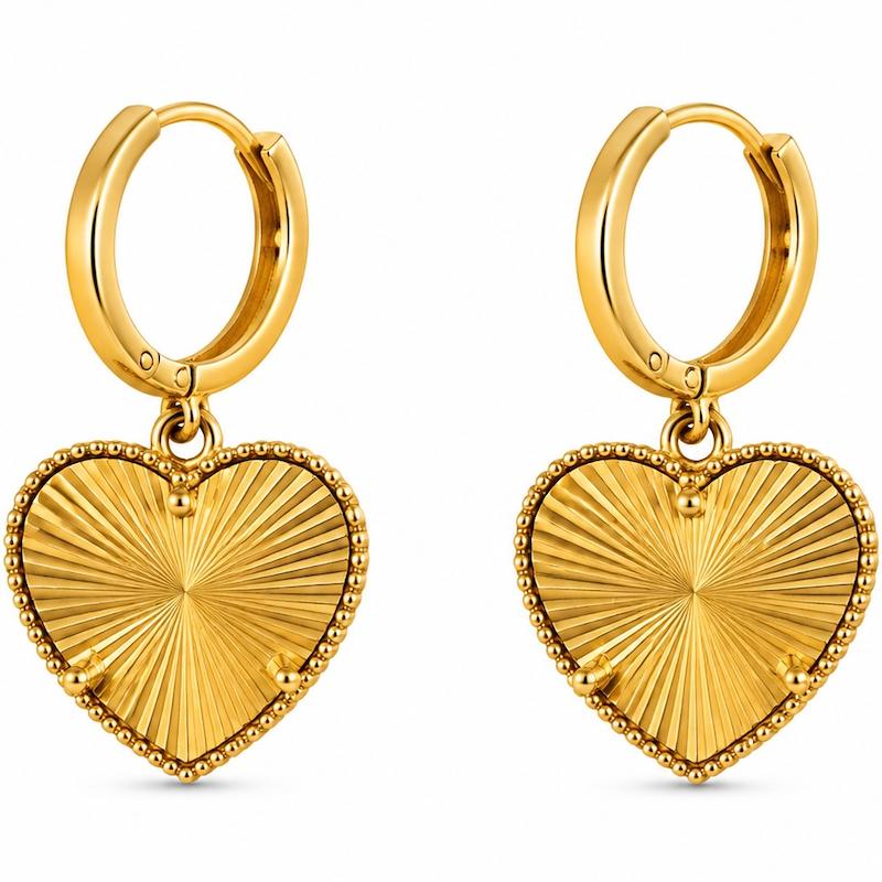 گوشواره طلا ۱۸ عیار گوشواره قلبی گالری بابل طلا