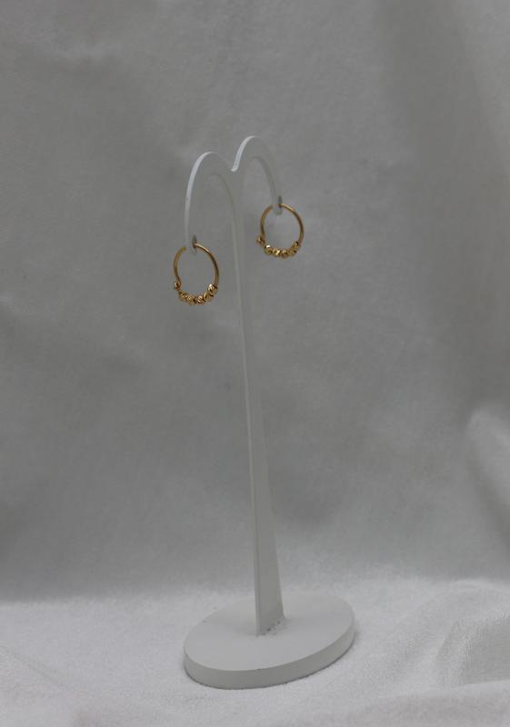 گوشواره زنانه طلا ۱۸ عیار گوشواره حلقه ای گویی گالری فرشته