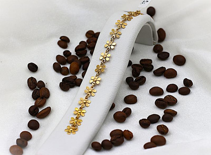 دستبند زنانه طلا ۱۸ عیار دستبند گل گالری فرشته