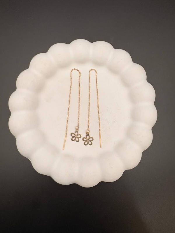 گوشواره زنانه طلا ۱۸ عیار گوشواره گل طلای کالین