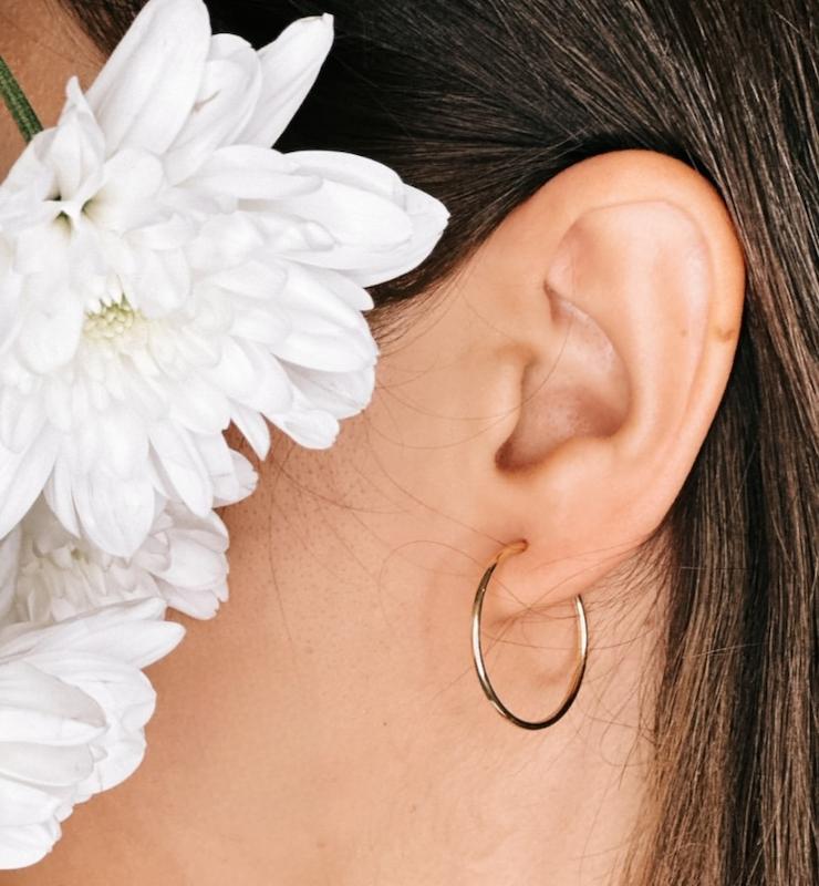 گوشواره زنانه طلا ۱۸ عیار گوشواره حلقه ساده گالری کاژه گلد