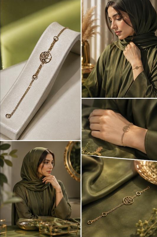 دستبند زنانه طلا ۱۸ عیار دستبند ارکیده جواهری سما