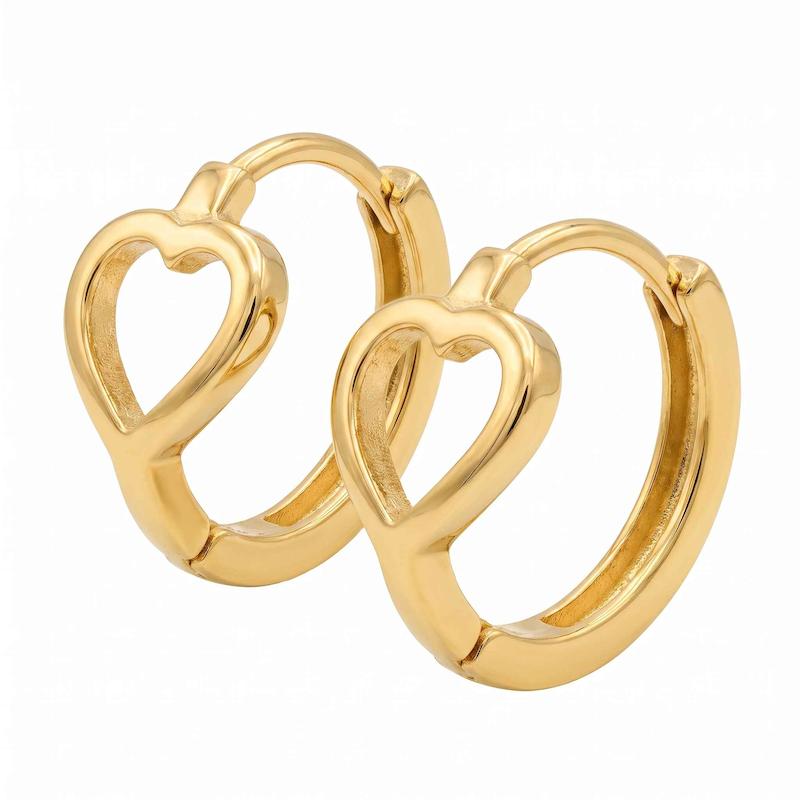 گوشواره طلا ۱۸ عیار قلب تو خالی گالری زرگر