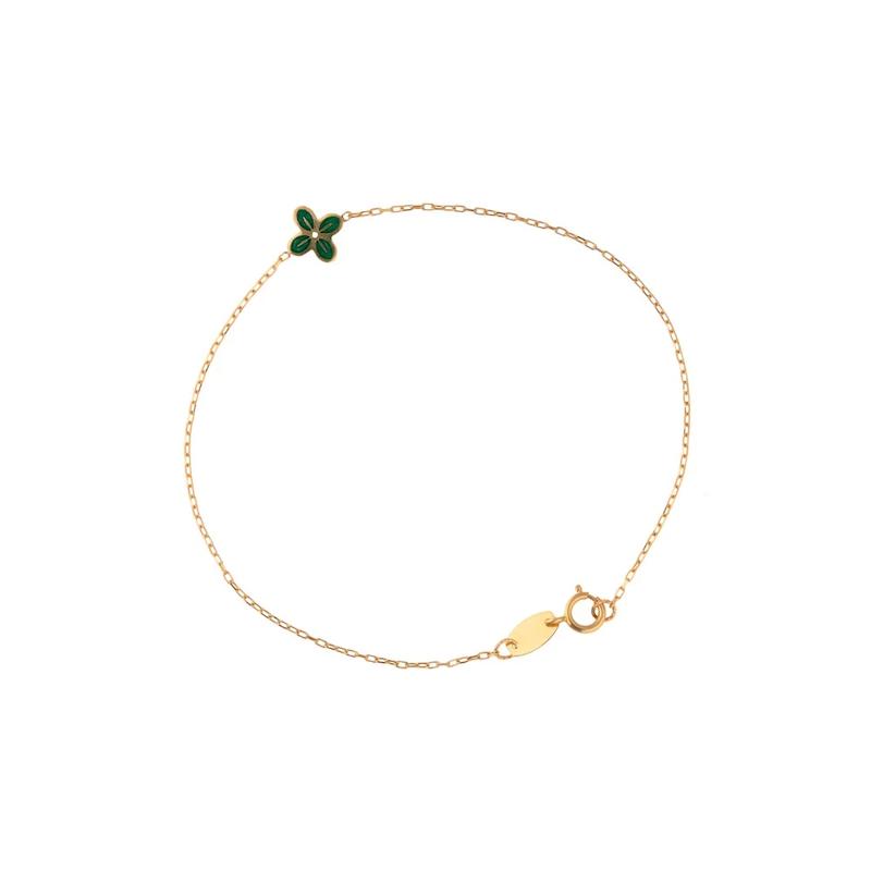 دستبند زنانه طلا ۱۸ عیار دستبند طرح ونکلیف گالری طلای یمنا