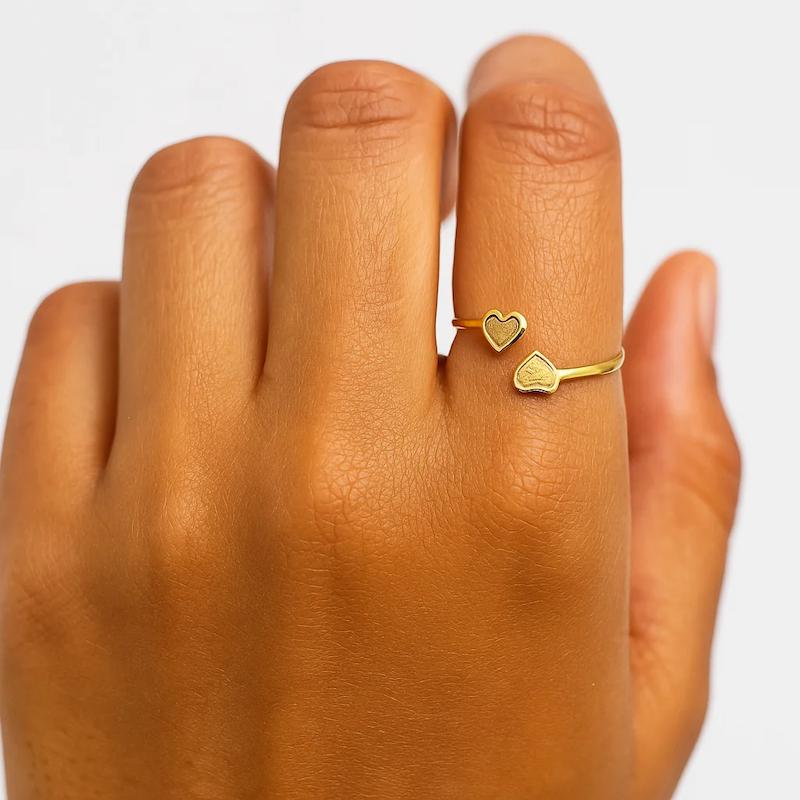 انگشتر زنانه طلا ۱۸ عیار انگشتر مینیمال طرح قلب موندیا گلد