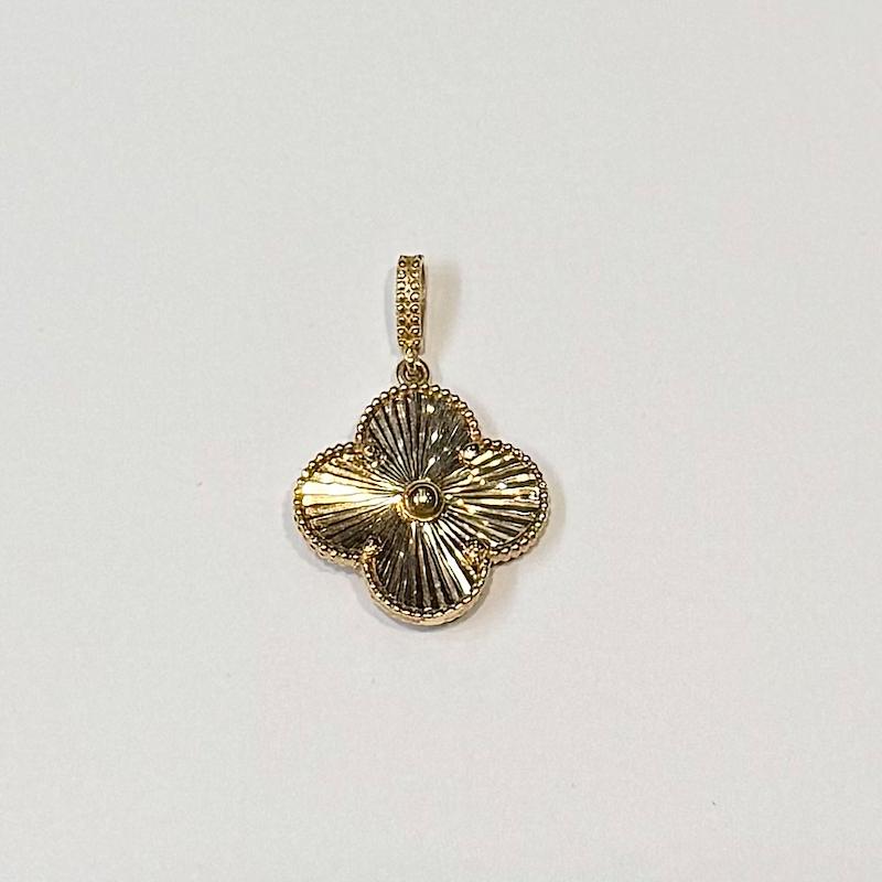 آویز طلا 18 عیار زنانه گالری زرنوش مدل مدال ونکلیف تراش گلد  کد ZGA001633