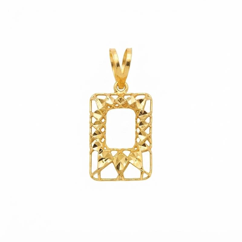 آویز زنانه طلا ۱۸ عیار آویز مربعی تراش گالری فرشته