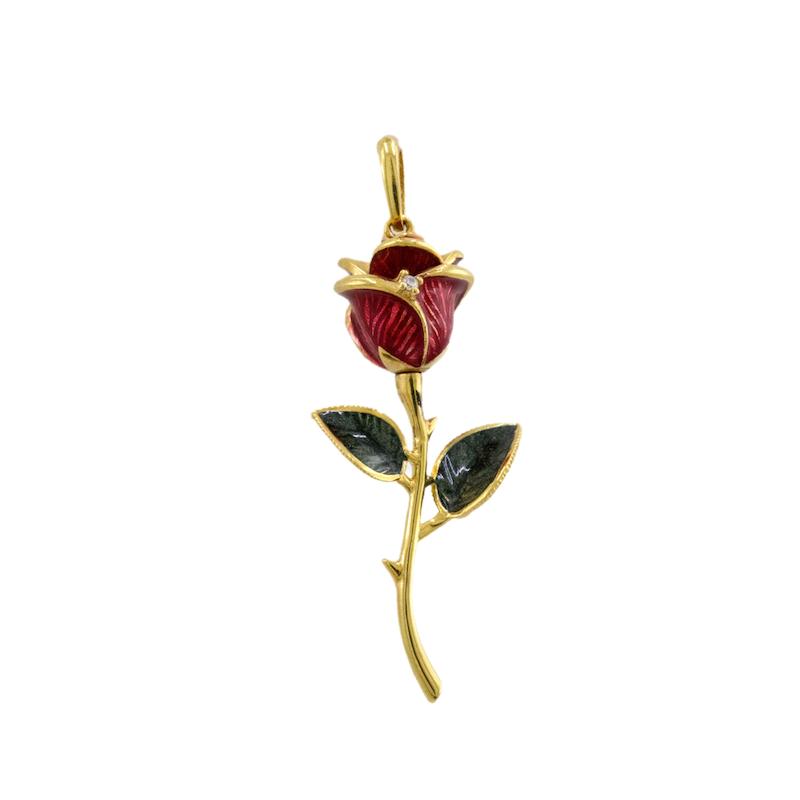 آویز طلا 18 عیار زنانه کامیاب گلد مدل مدال گل کد KAA001655