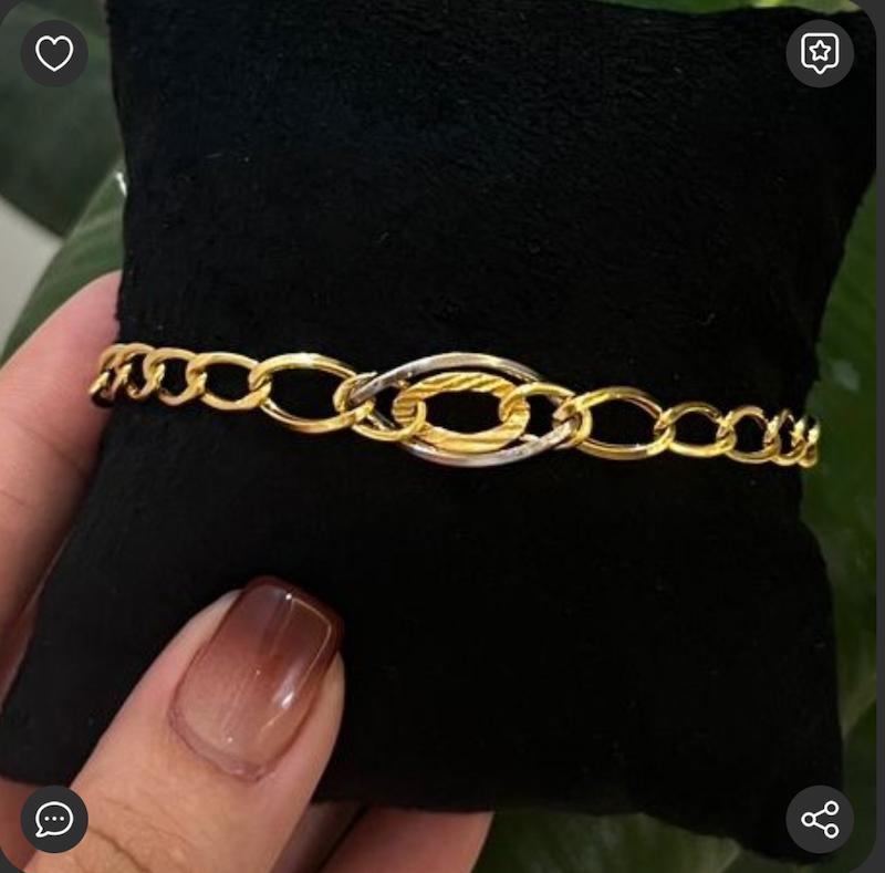 دستبند طلا 18 عیار زنانه بابل طلا مدل زنجیری کد BTD001614