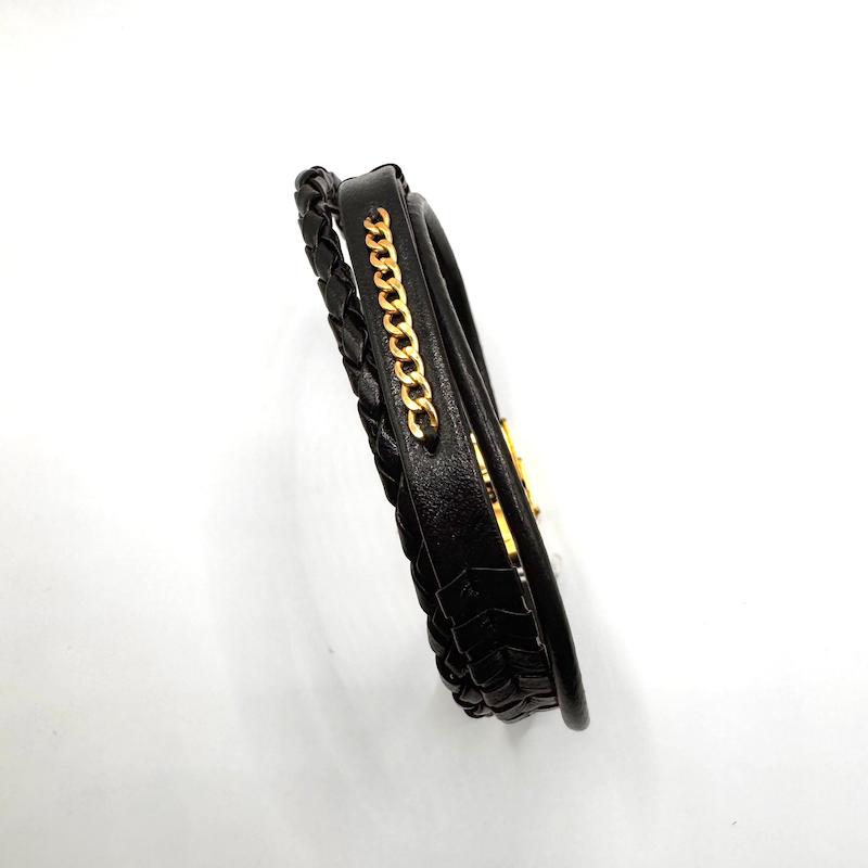 دستبند طلا 18 عیار زنانه طلای آماندا مدل کارتیه چرم کد AMD001746