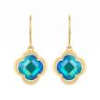 گوشواره زنانه طلا ۱۸ عیار گوشواره ونکلیف سوارفسکی(وزن سنگ کسر شده) دلفین گلد گالری