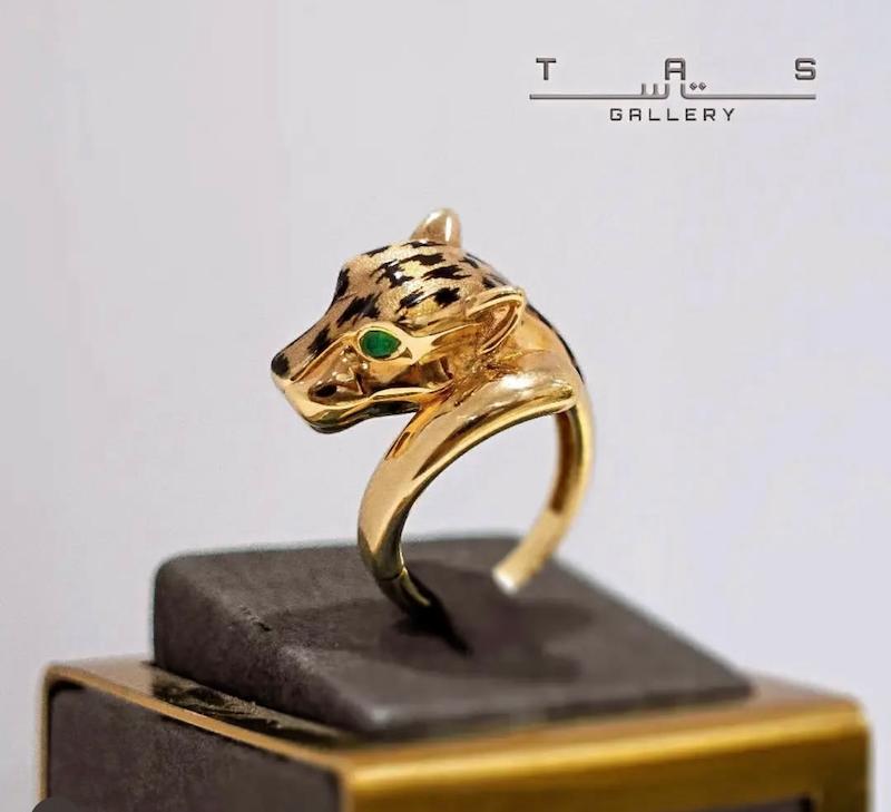 انگشتر طلا 18 عیار زنانه تاس گالری مدل پنتر کد TGR001622