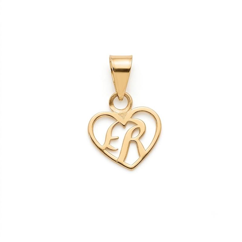 آویز زنانه طلا ۱۸ عیار قلب و حرف R 0.25 گرمی کد Sh065 شگفت انگیز های مدوپد