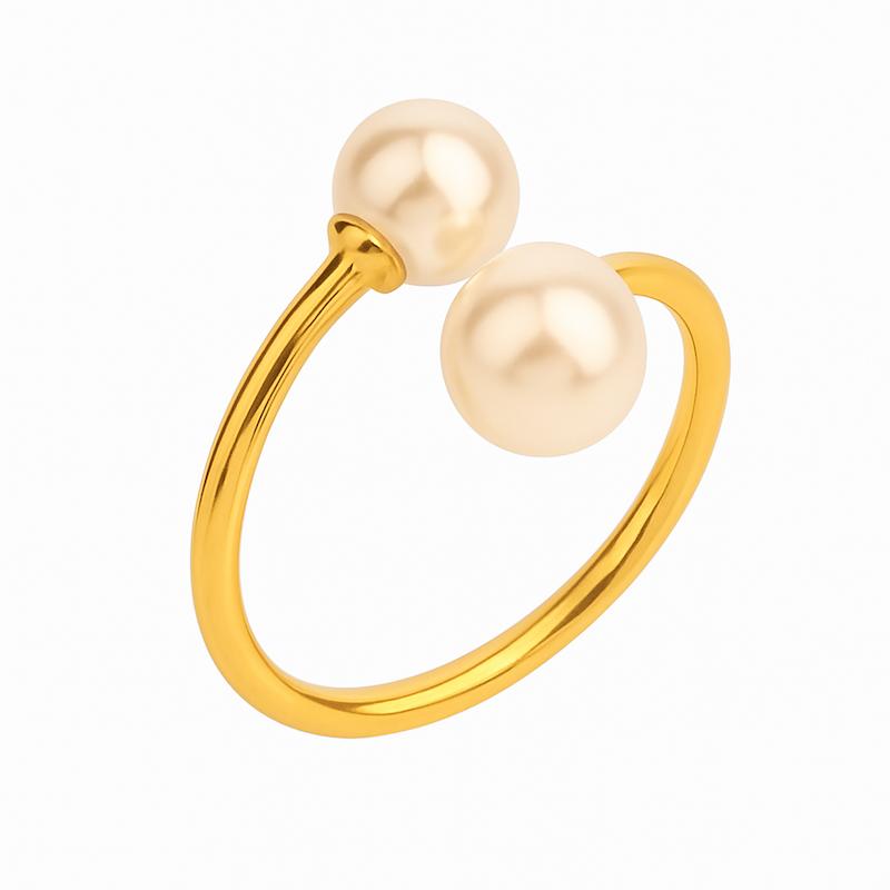 انگشتر طلا 18 عیار زنانه زربن مدل مرواریدی کد ZBR002174