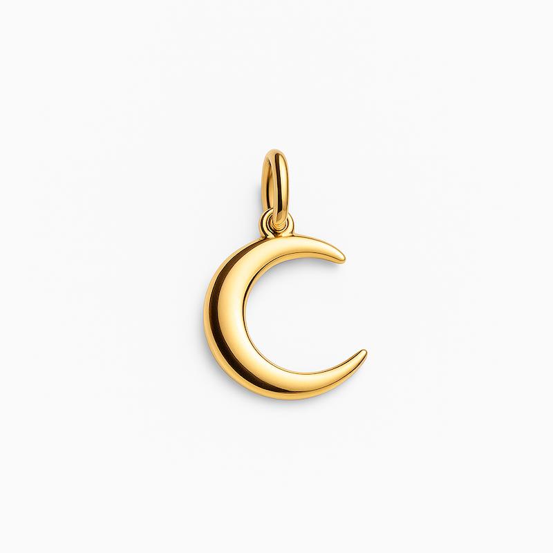 آویز طلا 18 عیار زنانه حسینی زاده مدل ماه کد HOA002187