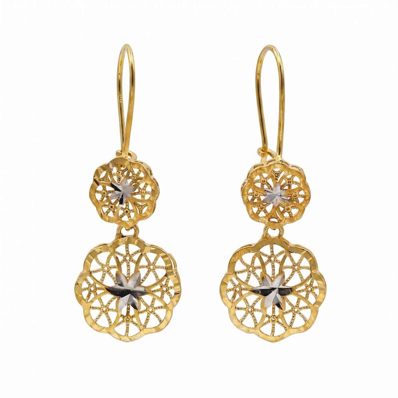 گوشواره زنانه طلا ۱۸ عیار گوشواره آویز توری گالری فرشته