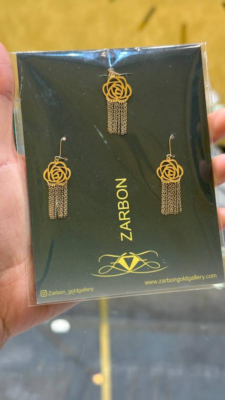 زنانه نیم ست طلا ۱۸ عیار گل آبشاری گالری طلا تیدامد
