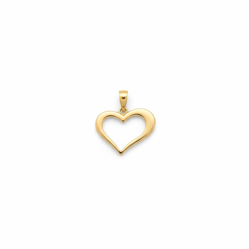 آویز طلا 18 عیار زنانه کامیاب گلد مدل آویز مدال طرح قلب کج کد KAA002426