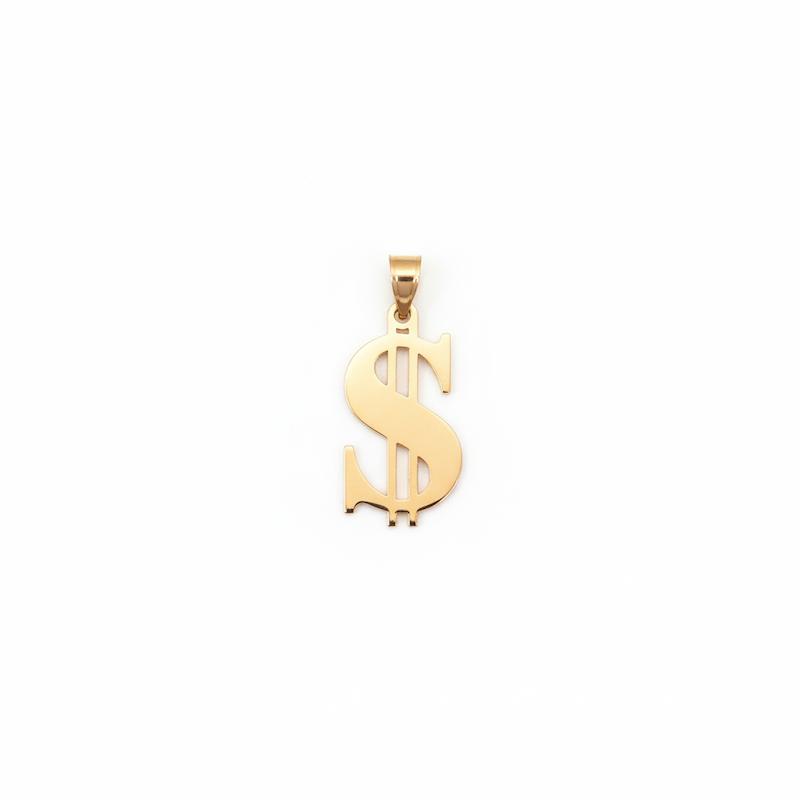 آویز طلا 18 عیار زنانه کامیاب گلد مدل آویز مدال طرح دلار کد KAA002430
