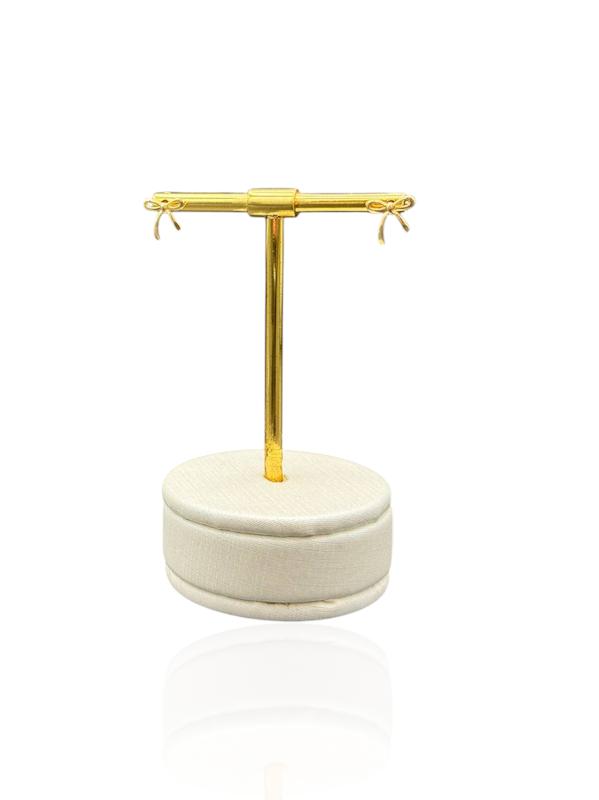 گوشواره طلا ۱۸ عیار گوشواره میخی مدل پاپیون طلا 18 عیار ابعاد 1 در 1 زرد گالری زهیری