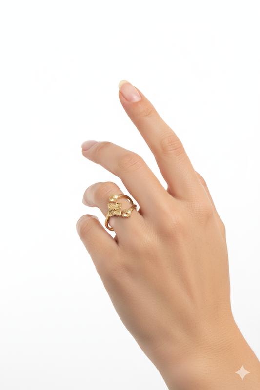 انگشتر طلا 18 عیار زنانه طلاجات زحمتکش  مدل ون کلیف کد ZKR002303