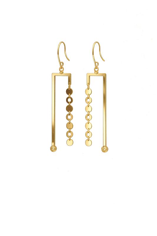 گوشواره زنانه طلا ۱۸ عیار گوشواره آویز حلقه طلای شیک