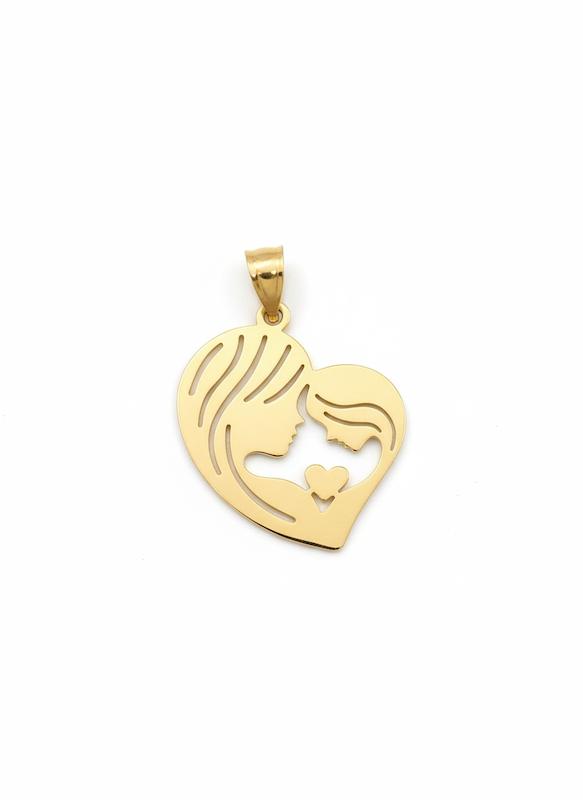 آویز طلا 18 عیار زنانه شمش طلا مدل مادر و دختر  کد STA002636