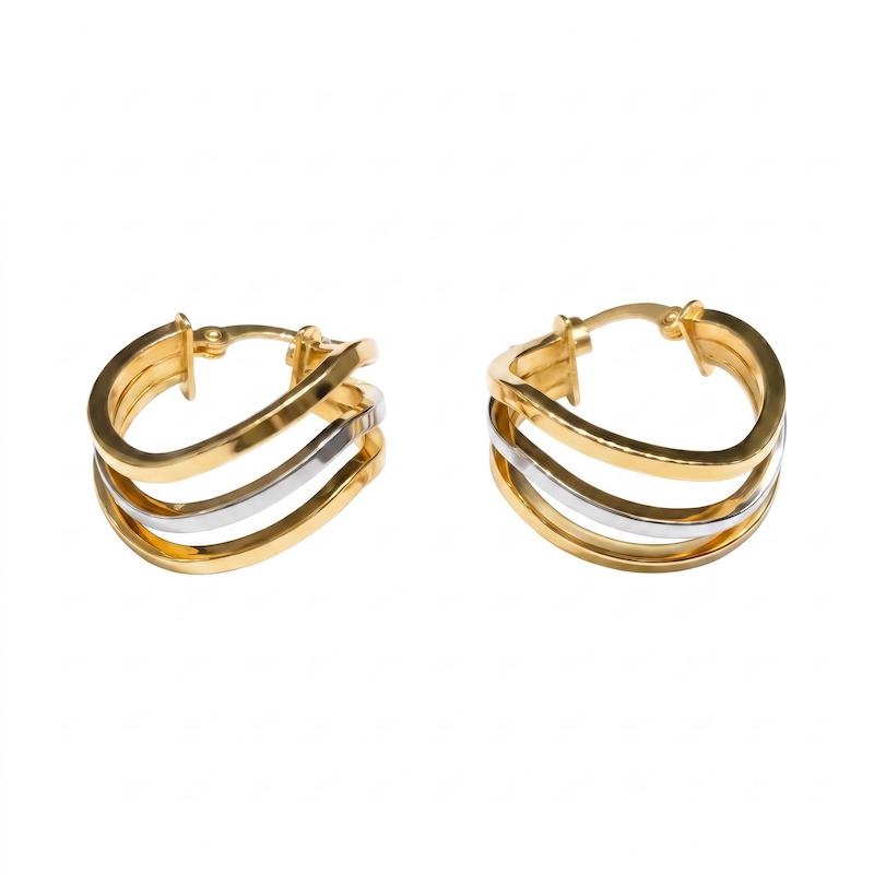 گوشواره زنانه طلا ۱۸ عیار گوشواره حلقه ای صادقی فاضل