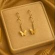 گوشواره طلا 18 عیار زنانه بابل طلا مدل کرلی پروانه کد BTE002847
