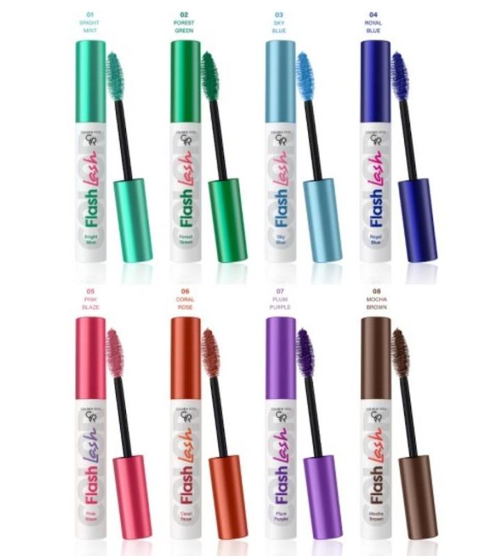 ریمل رنگی فلش لش گلدن رز flash lashs mascara