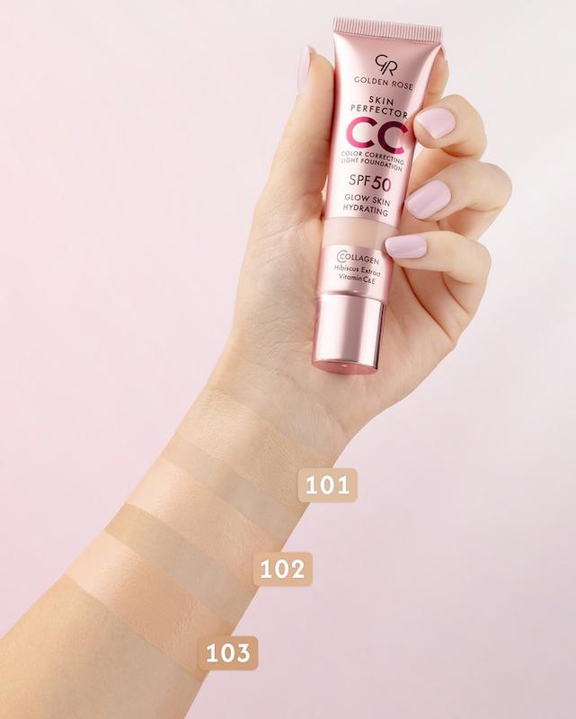 سی سی کرم اسکین پرفکتور SPF 50 گلدن رز Golden Rose CC Cream SPF 50+