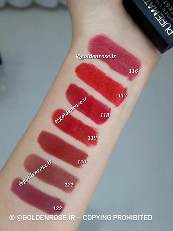 رژلب جامد پیور مات گلدن رز Golden Rose Pure Matte Powder Lipstick