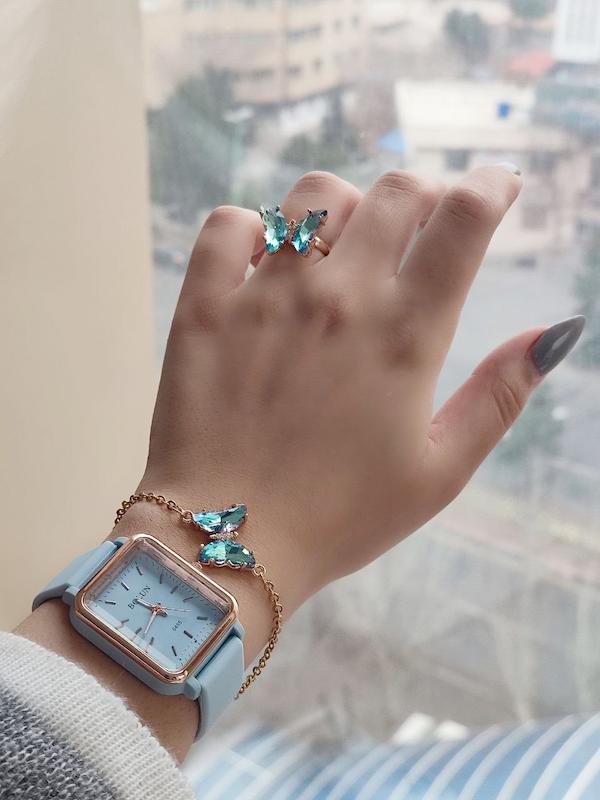 ساعت مچی دخترانه فیروزه ای