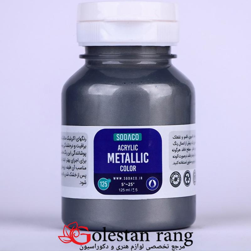 رنگ آکرولیک متالیک نقره ای سوداکو 125 میل 