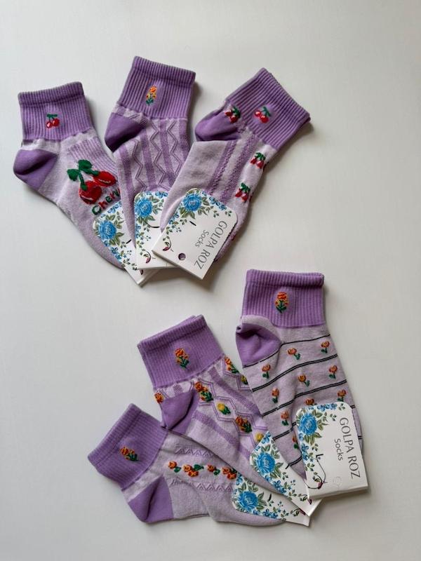 نیم ساق بنفش نقش برجسته