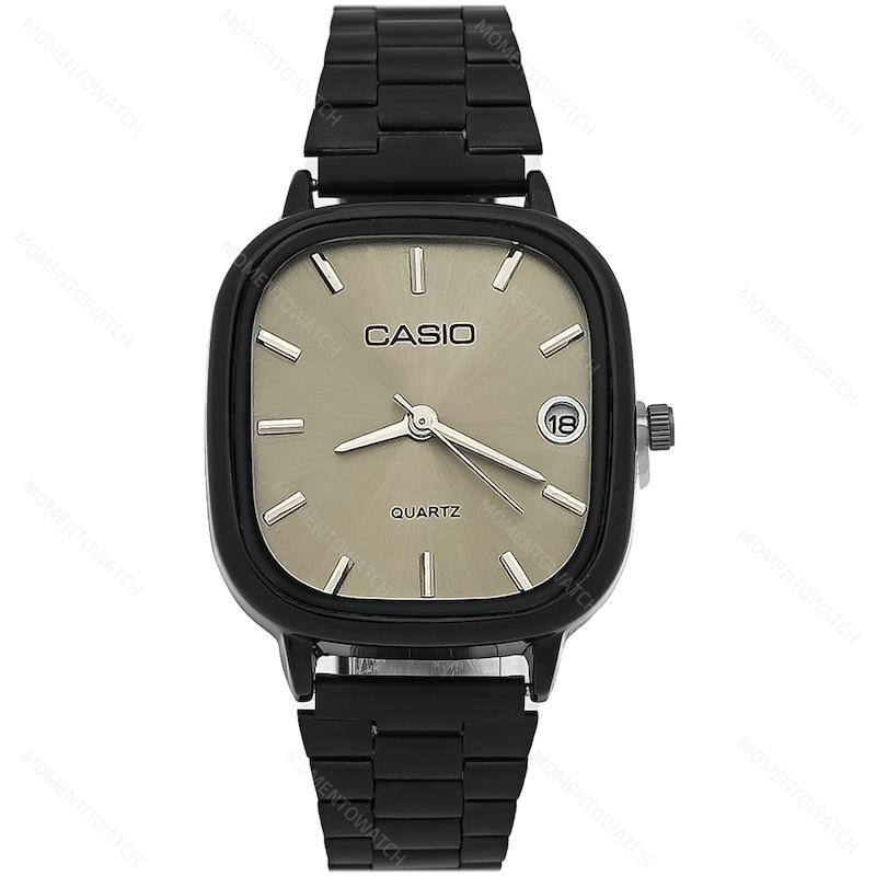 ساعت مردانه کاسیو اولد مانی مشکی صفحه نسکافه ای
