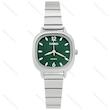 ساعت مچی کاسیو زنانه بند ریلی با صفحه سبز 