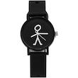 ساعت مچی عقربه‌ای زنانه بند سیلیکونی مشکی مدل آدمک