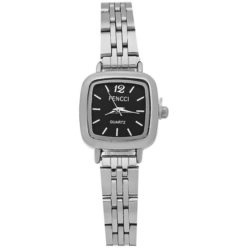 ساعت مچی زنانه فنسی بند استیل صفحه مشکی