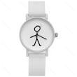 ساعت مچی عقربه‌ای زنانه بند سیلیکونی سفید مدل آدمک