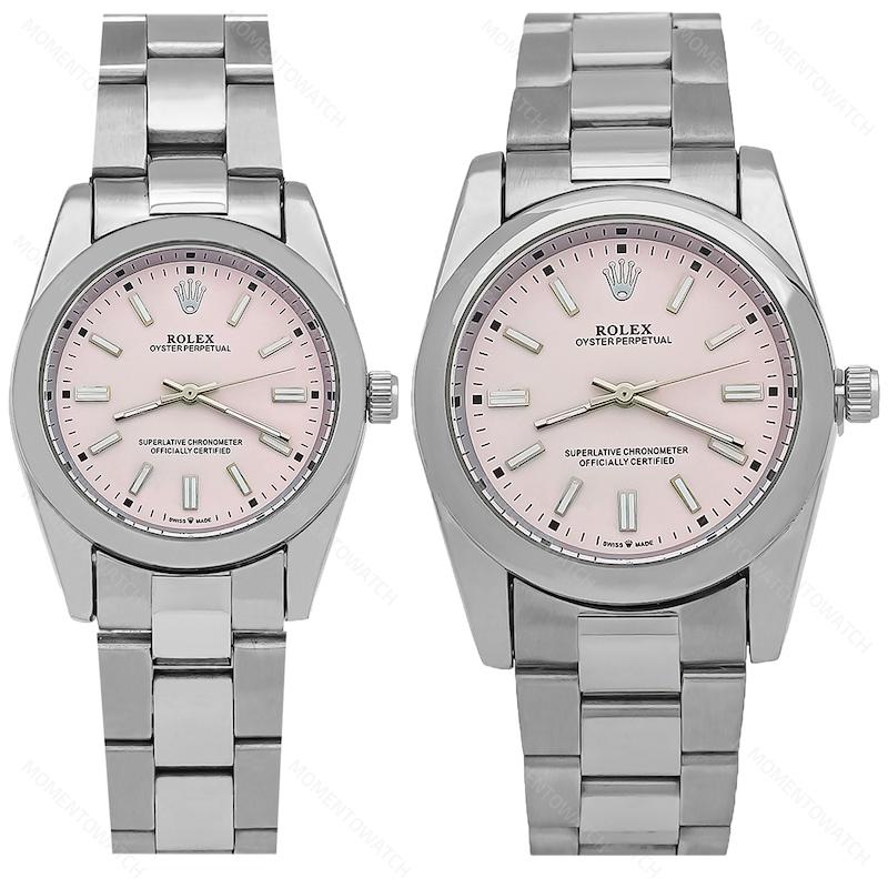 ساعت مچی ست رولکس صفحه صورتی ملایم