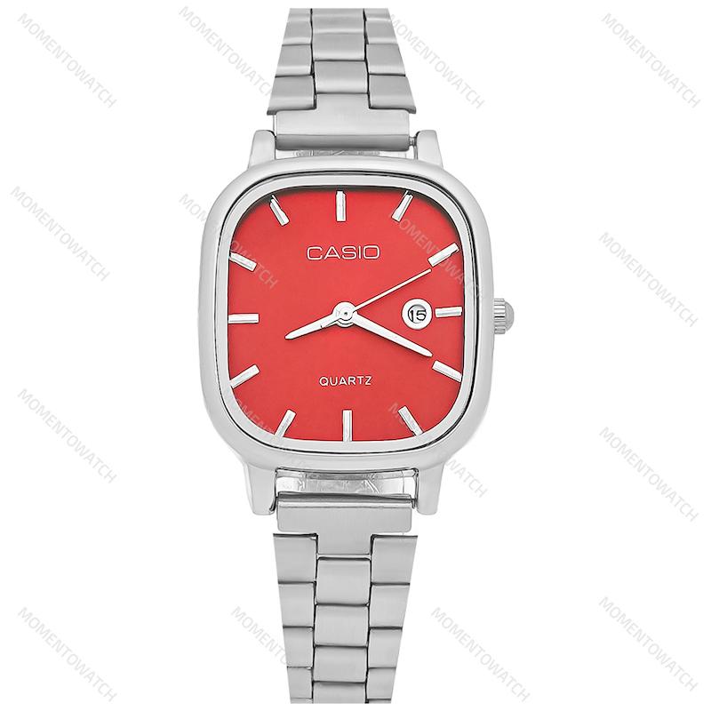 ساعت کاسیو اولد مانی زنانه بند سیلور صفحه چری