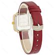 ساعت مچی زنانه بند چرمی نایدو بند زرشکی صفحه سفید