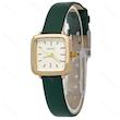 ساعت مچی زنانه بند چرمی نایدو بند سبز تیره صفحه سفید