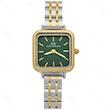 ساعت مچی دنیل ولینگتون زنانه مربعی صفحه سبز بند طلایی نقره ای