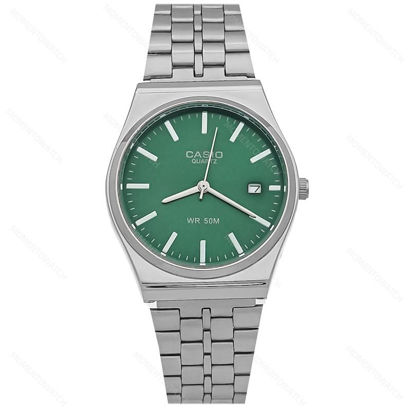 ساعت مچی کاسیو گادفادر بند سیلور صفحه سبز